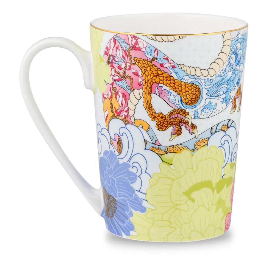 Кружка Decor de table Дракон 540 мл, фарфор костяной, разноцветная