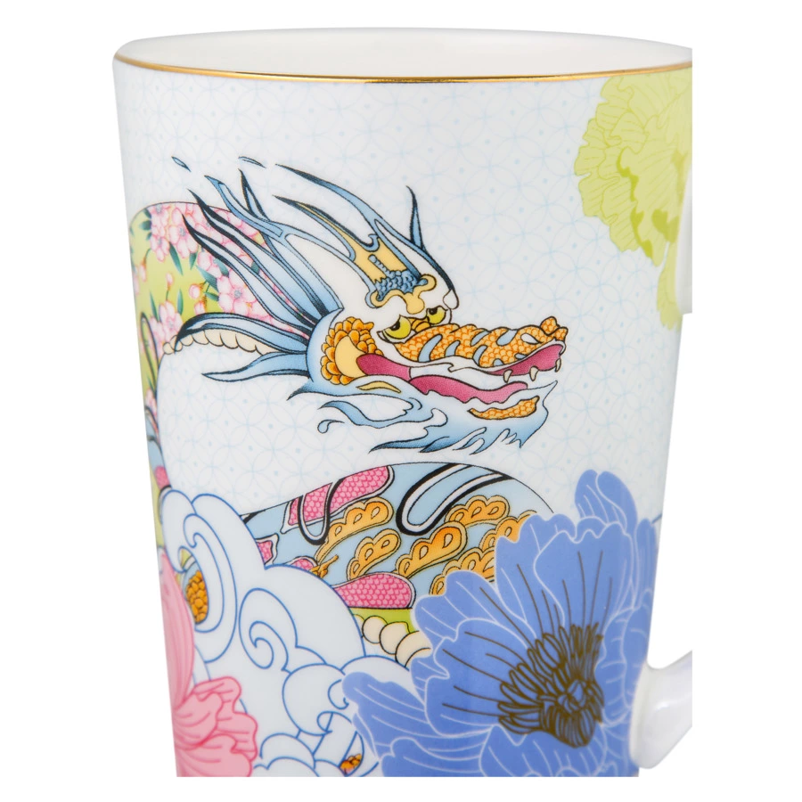 Кружка Decor de table Дракон 540 мл, фарфор костяной, разноцветная