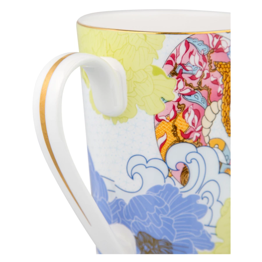 Кружка Decor de table Дракон 540 мл, фарфор костяной, разноцветная