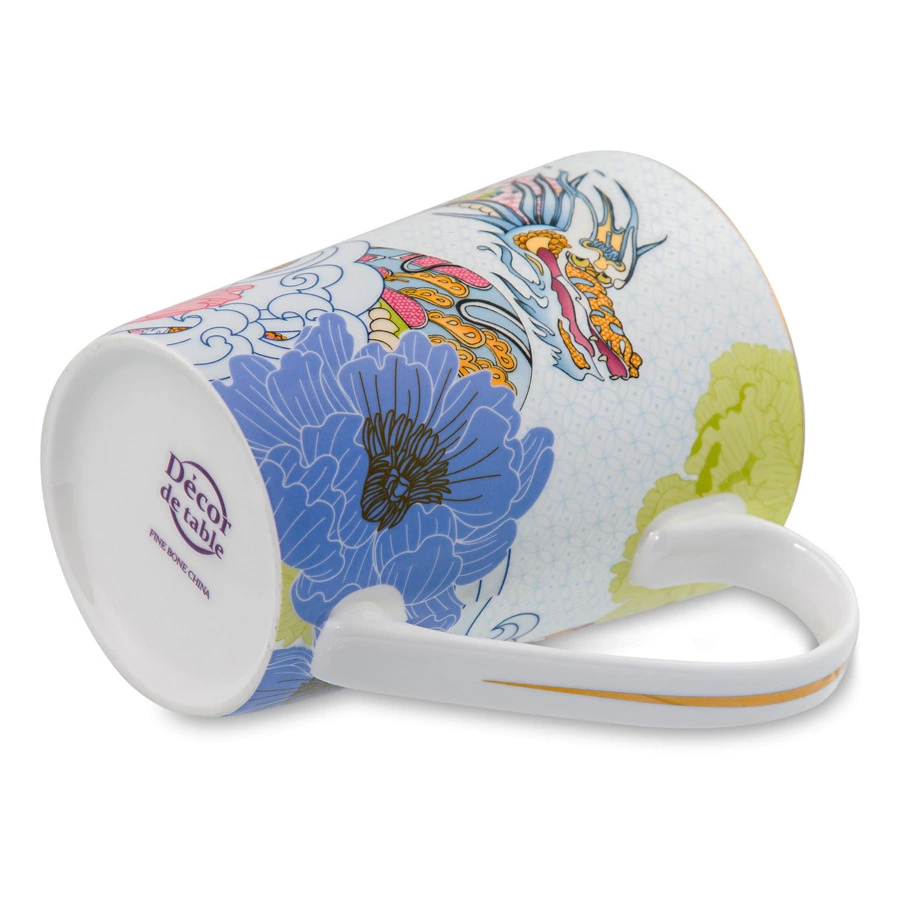 Кружка Decor de table Дракон 540 мл, фарфор костяной, разноцветная