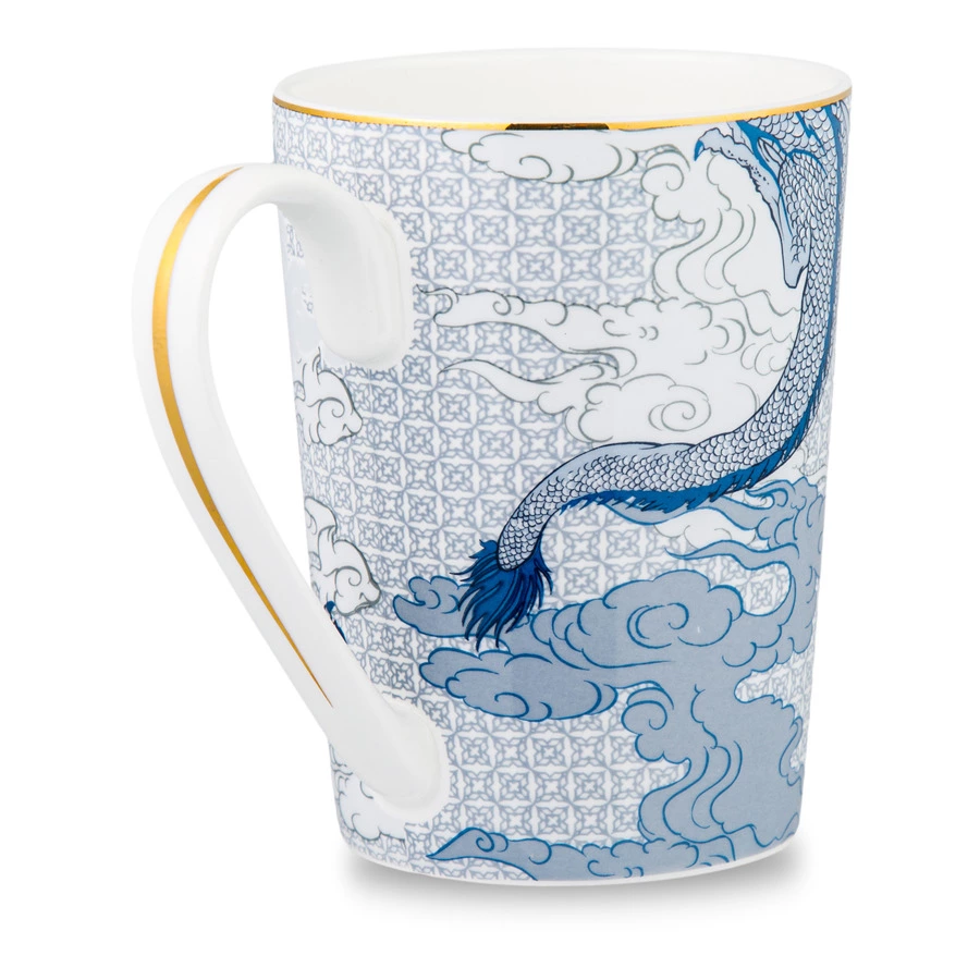 Кружка Decor de table Дракон 540 мл, фарфор костяной, синяя