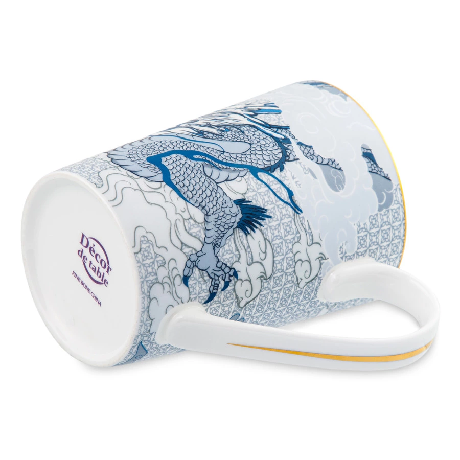 Кружка Decor de table Дракон 540 мл, фарфор костяной, синяя