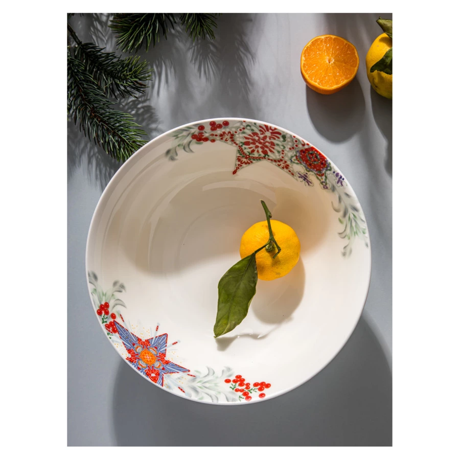 Салатник круглый Mix&Match Home Счастливая Звезда 24 см, фарфор