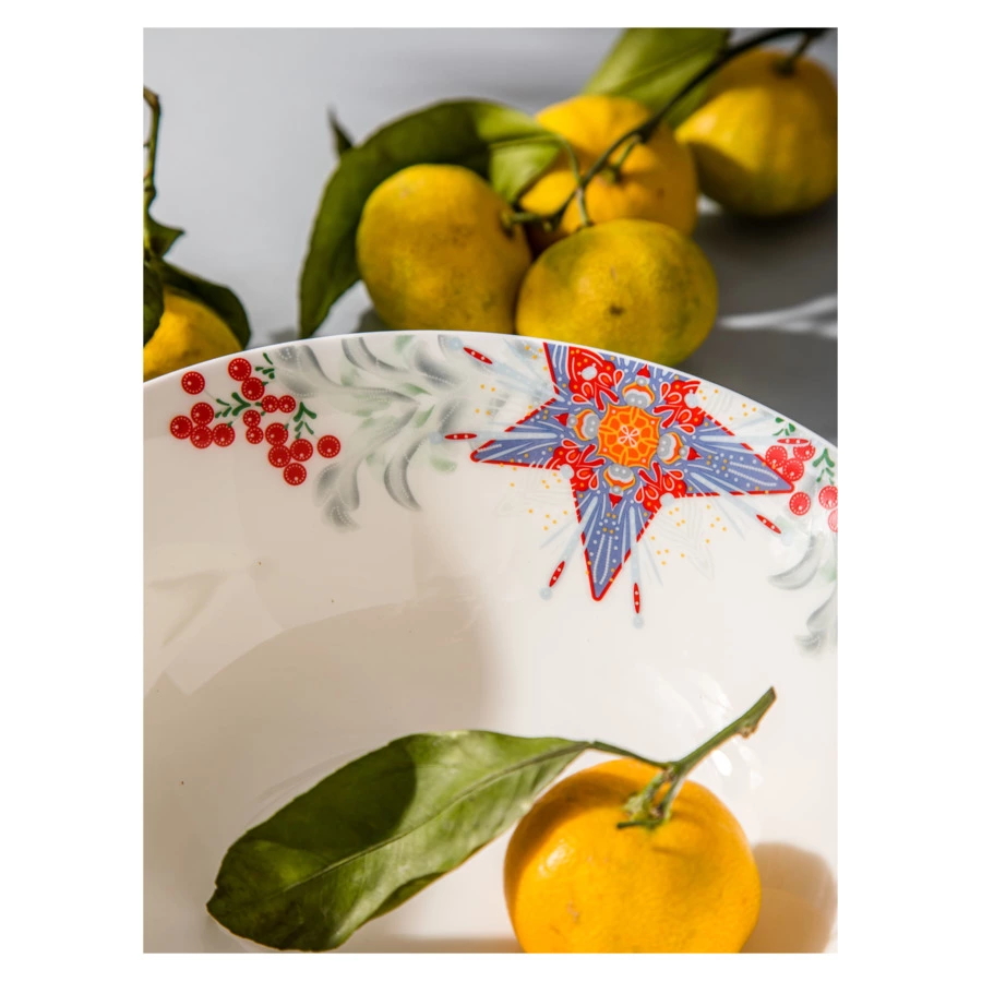 Салатник круглый Mix&Match Home Счастливая Звезда 24 см, фарфор