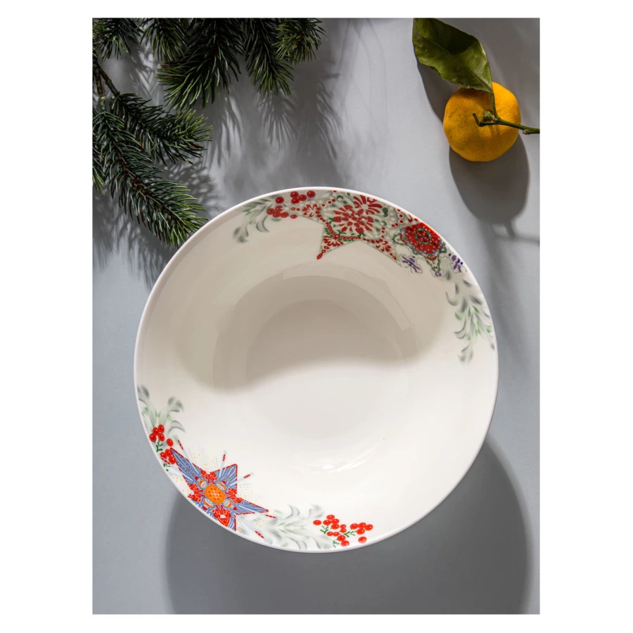 Салатник круглый Mix&Match Home Счастливая Звезда 24 см, фарфор