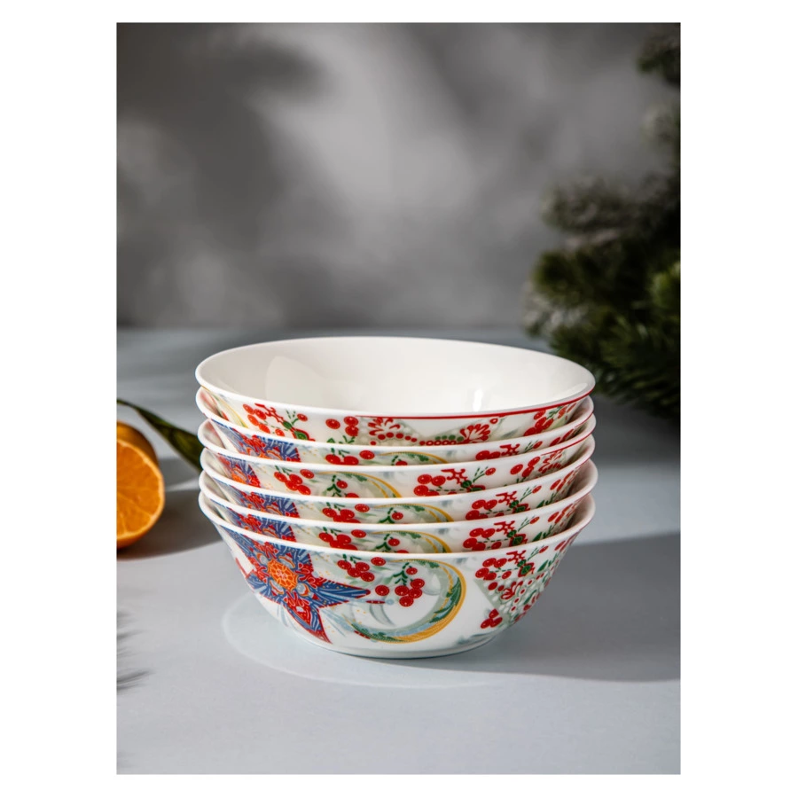 Набор салатников порционных Mix&Match Home Счастливая Звезда 15 см, 6 шт, фарфор