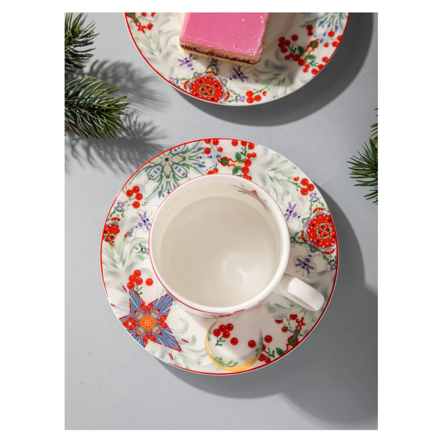 Чашка чайная с блюдцем Mix&Match Home Счастливая Звезда, фарфор