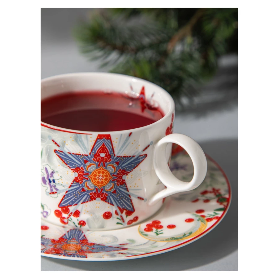 Чашка чайная с блюдцем Mix&Match Home Счастливая Звезда, фарфор