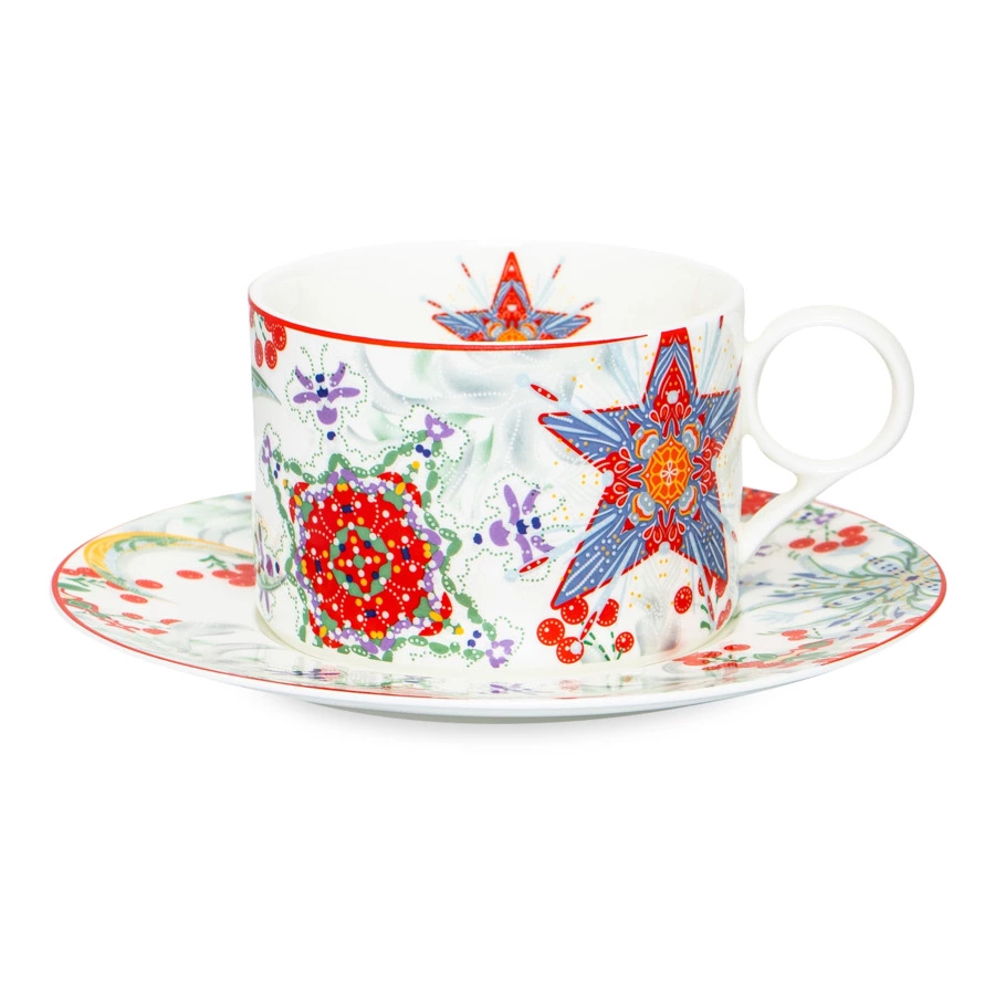 Чашка чайная с блюдцем Mix&Match Home Счастливая Звезда, фарфор