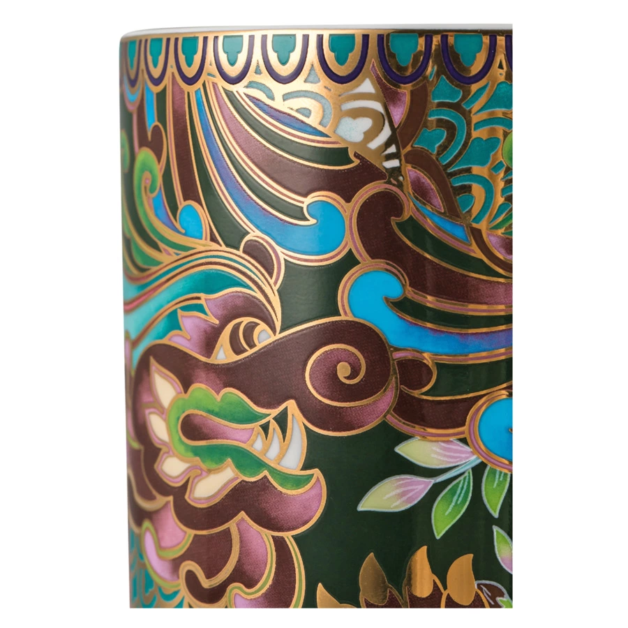 Кружка с крышкой Mix&Match Home Волшебный Дракон 350 мл, фарфор, зеленая