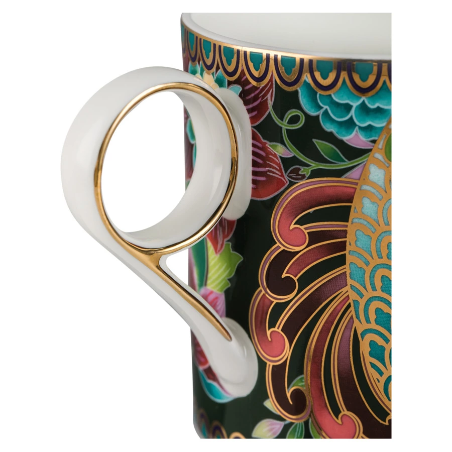 Кружка с крышкой Mix&Match Home Волшебный Дракон 350 мл, фарфор, зеленая