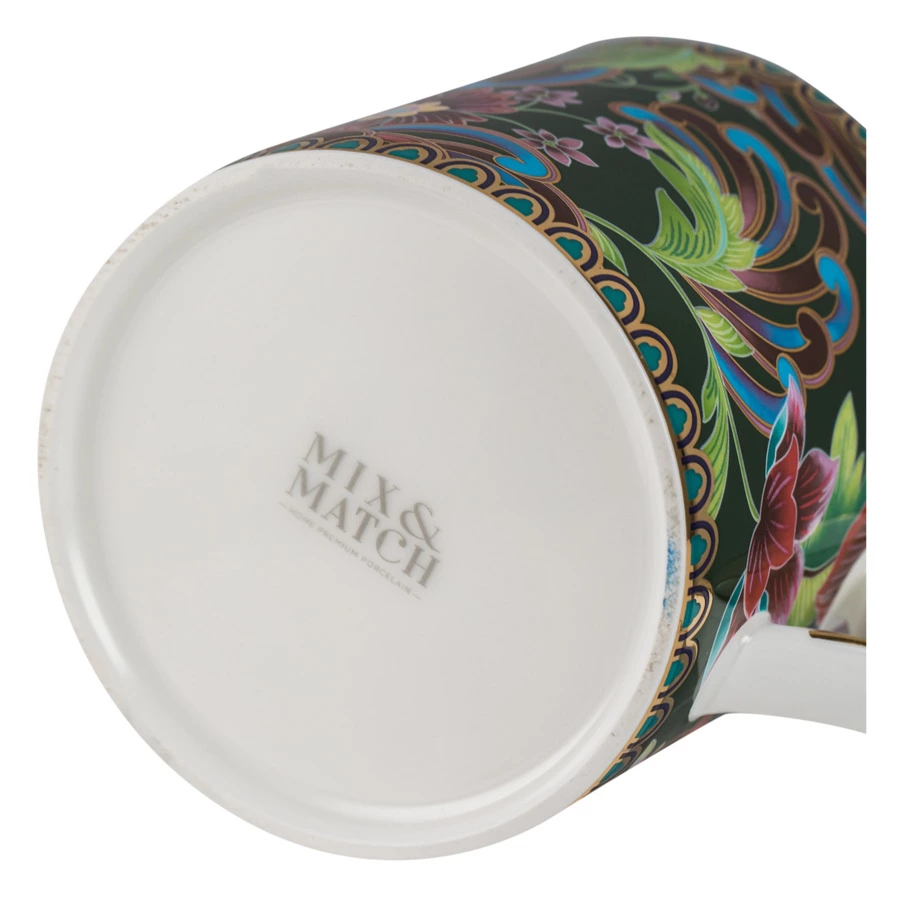 Кружка с крышкой Mix&Match Home Волшебный Дракон 350 мл, фарфор, зеленая