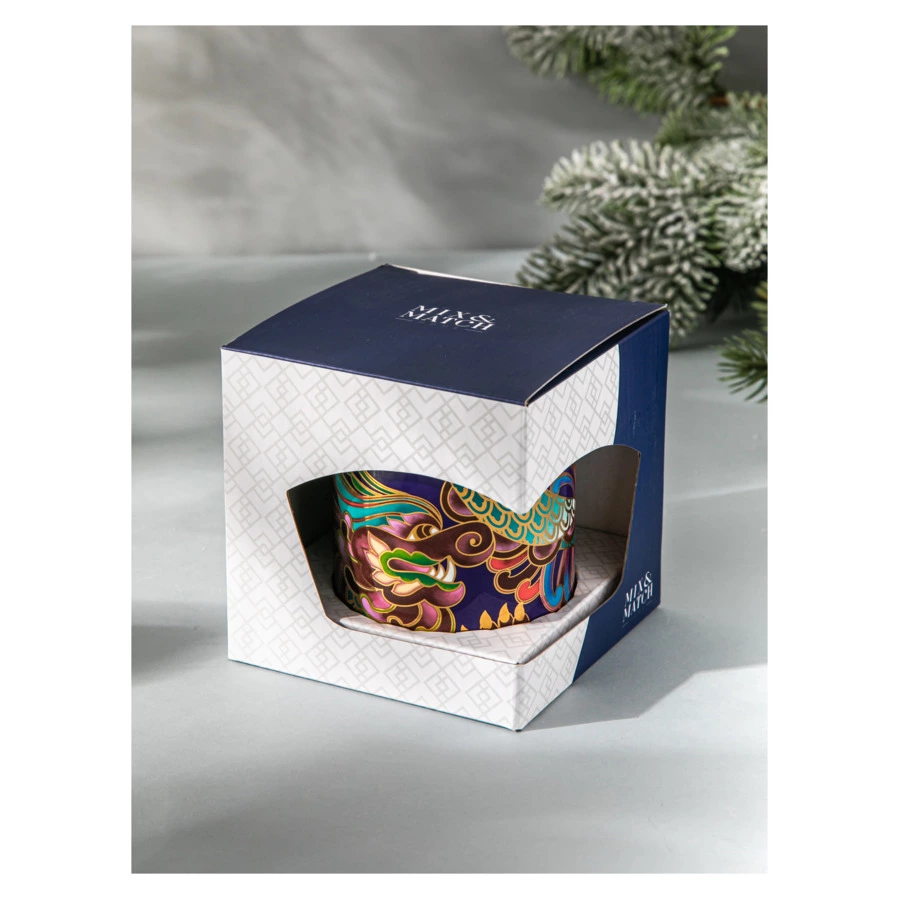 Кружка с крышкой Mix&Match Home Волшебный Дракон 350 мл, фарфор, фиолетовая