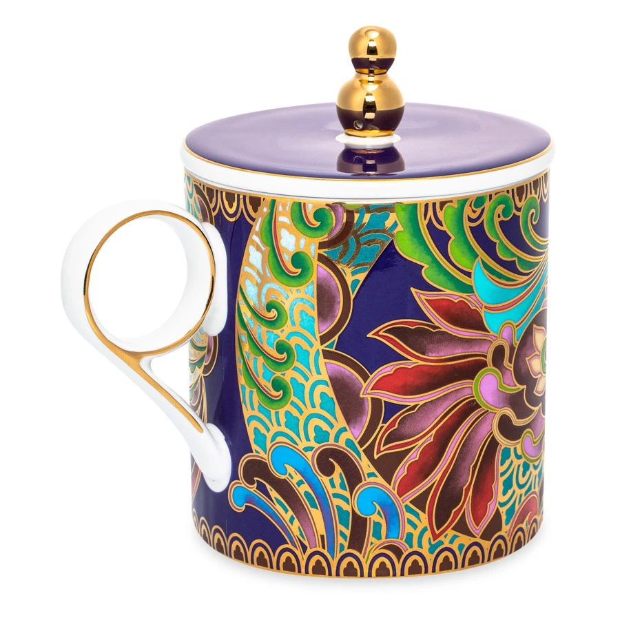 Кружка с крышкой Mix&Match Home Волшебный Дракон 350 мл, фарфор, фиолетовая