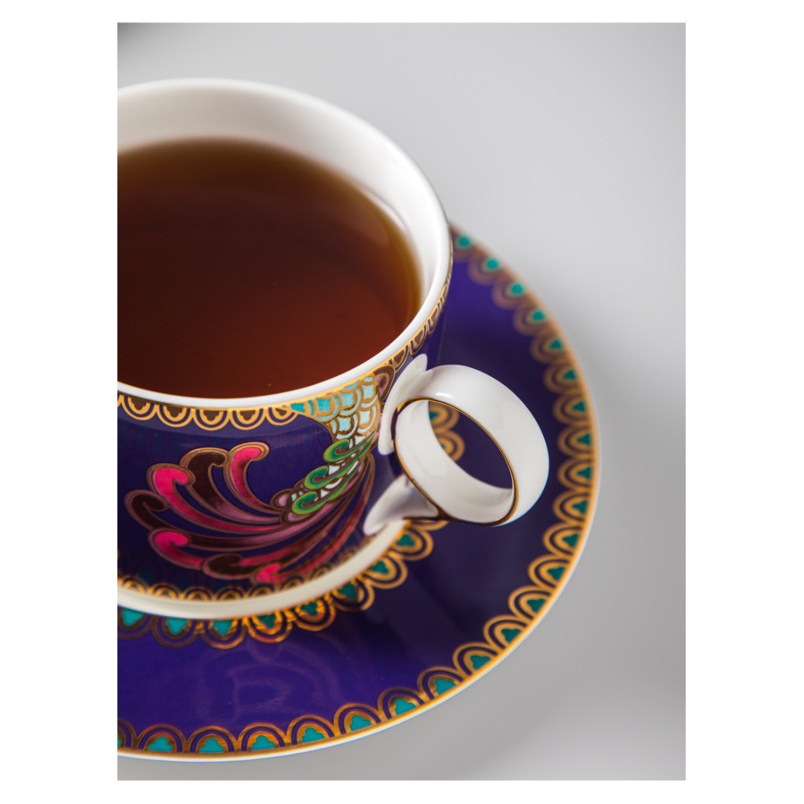 Чашка чайная с блюдцем Mix&Match Home Волшебный Дракон, фарфор, фиолетовая