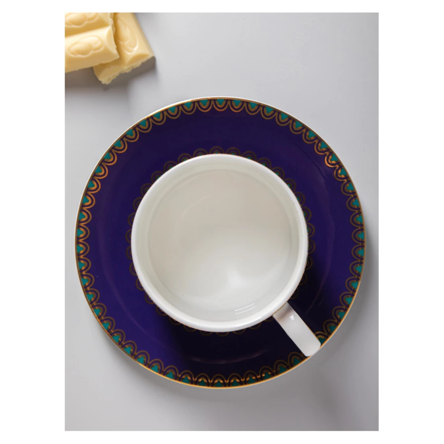 Чашка чайная с блюдцем Mix&Match Home Волшебный Дракон, фарфор, фиолетовая