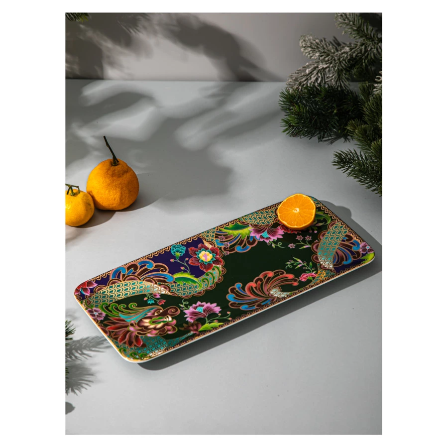 Блюдо прямоугольное Mix&Match Home Волшебный Дракон 38х17 см, фарфор