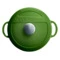 Кастрюля с крышкой низкая Voeux Foret d28 см, 4,2 л, чугун,  зеленая