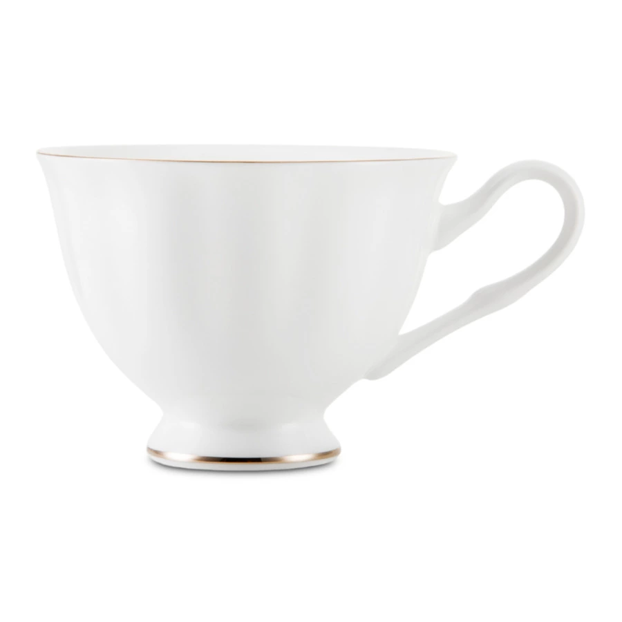 Сервиз чайный ИФЗ Нега Платиновая лента 6 персон 14 предметов, фарфор костяной