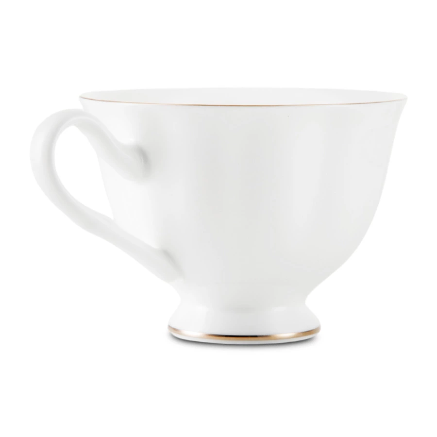 Сервиз чайный ИФЗ Нега Платиновая лента 6 персон 14 предметов, фарфор костяной