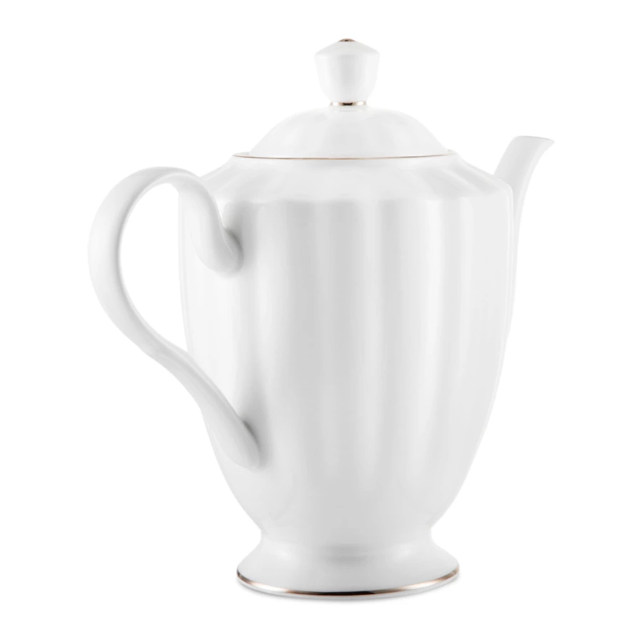 Сервиз чайный ИФЗ Нега Платиновая лента 6 персон 14 предметов, фарфор костяной