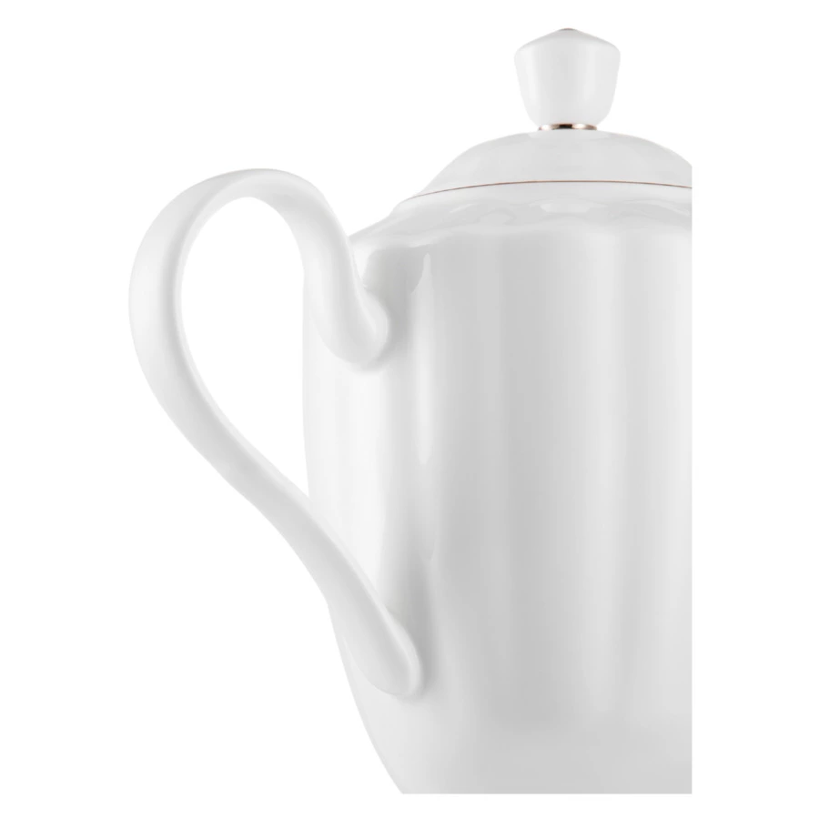 Сервиз чайный ИФЗ Нега Платиновая лента 6 персон 14 предметов, фарфор костяной