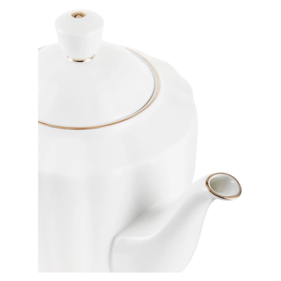 Сервиз чайный ИФЗ Нега Платиновая лента 6 персон 14 предметов, фарфор костяной