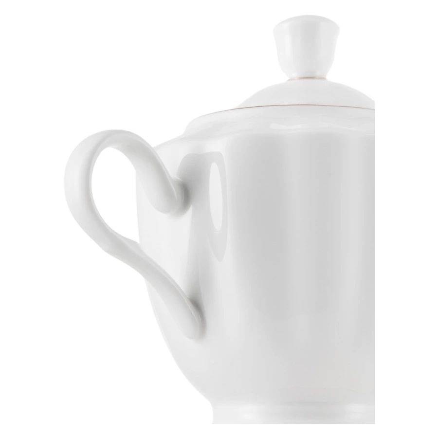 Сервиз чайный ИФЗ Нега Платиновая лента 6 персон 14 предметов, фарфор костяной