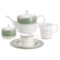 Сервиз чайный Anna Lafarg Emily Изумруд на 6 персон 21 предмет, фарфор костяной, белый, п/к