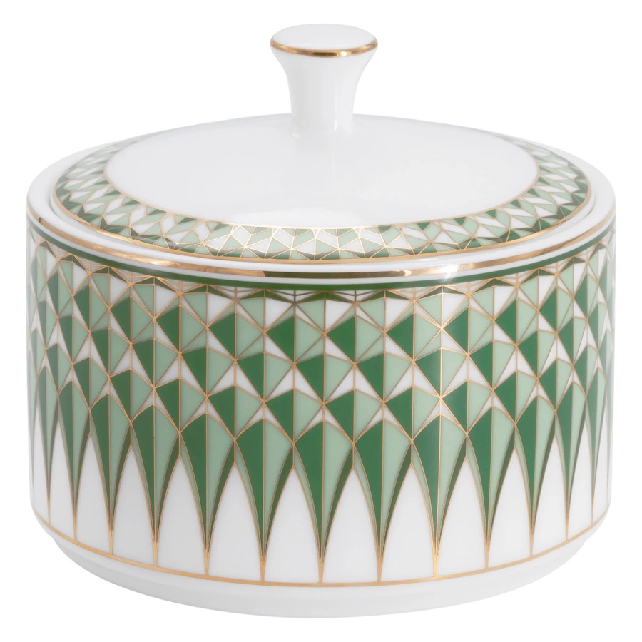 Сервиз чайный Anna Lafarg Emily Изумруд на 6 персон 21 предмет, фарфор костяной, белый, п/к