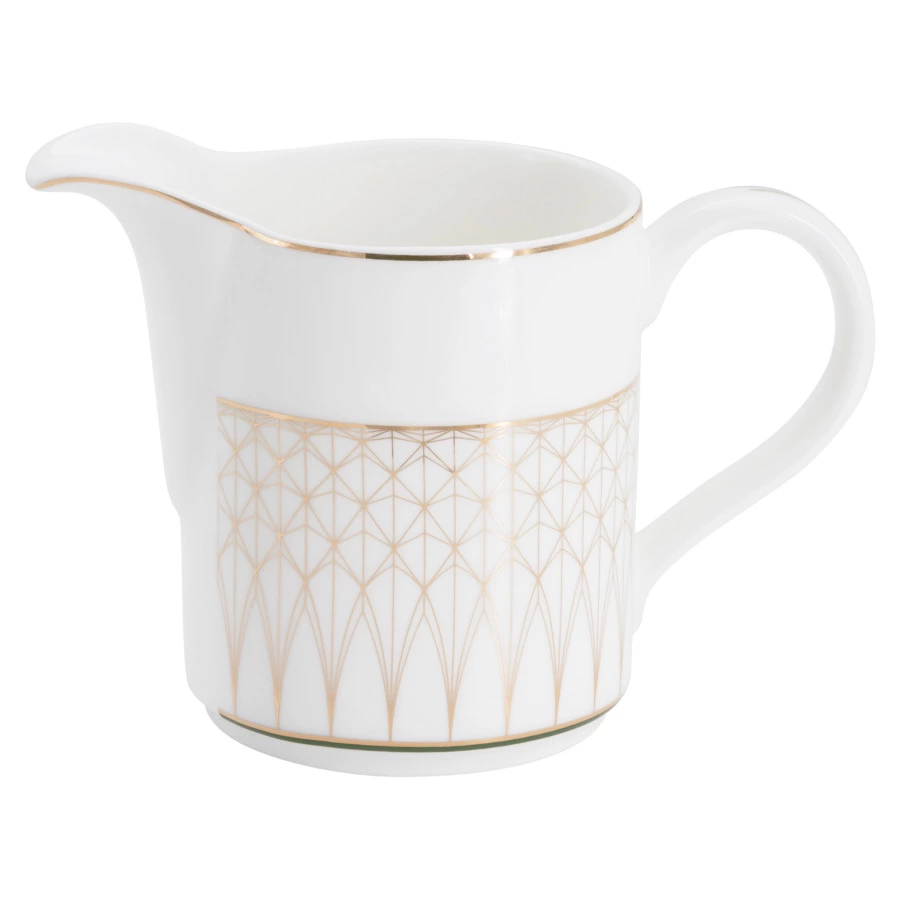 Сервиз чайный Anna Lafarg Emily Изумруд на 12 персон 40 предметов, фарфор костяной, белый