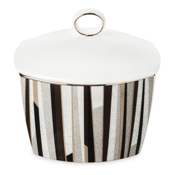 Сахарница с крышкой Narumi Шагрин 300 мл, фарфор костяной