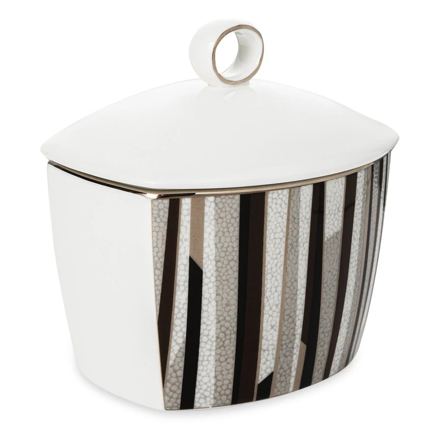 Сахарница с крышкой Narumi Шагрин 300 мл, фарфор костяной