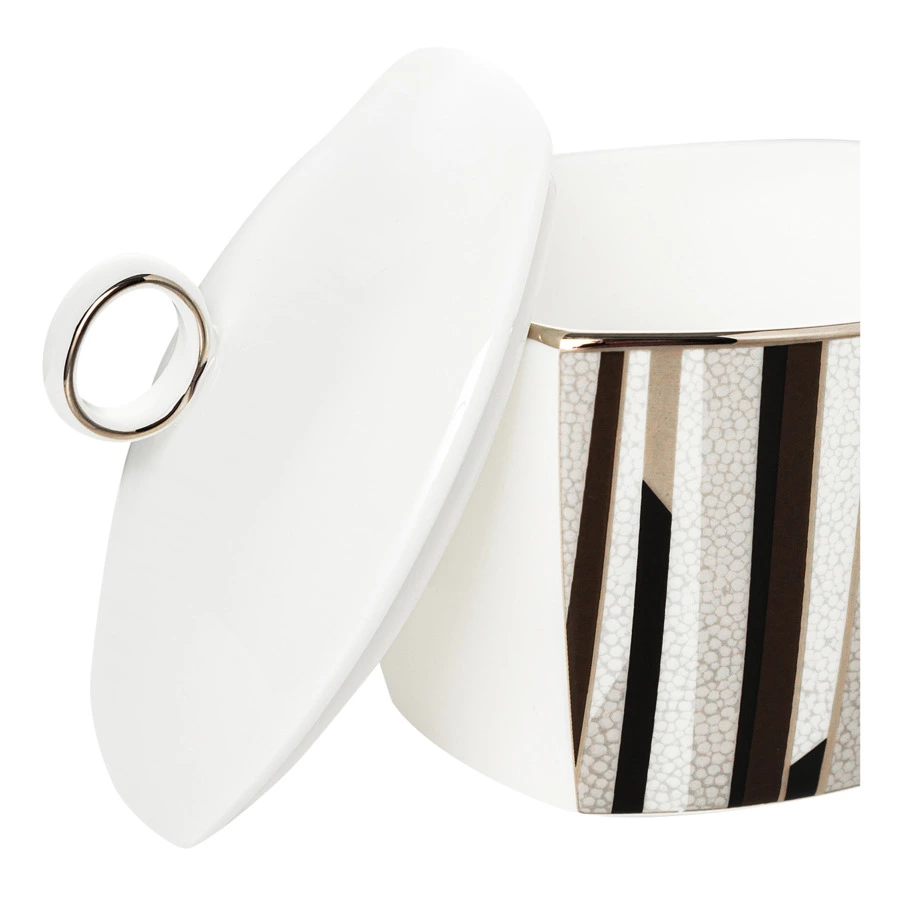 Сахарница с крышкой Narumi Шагрин 300 мл, фарфор костяной