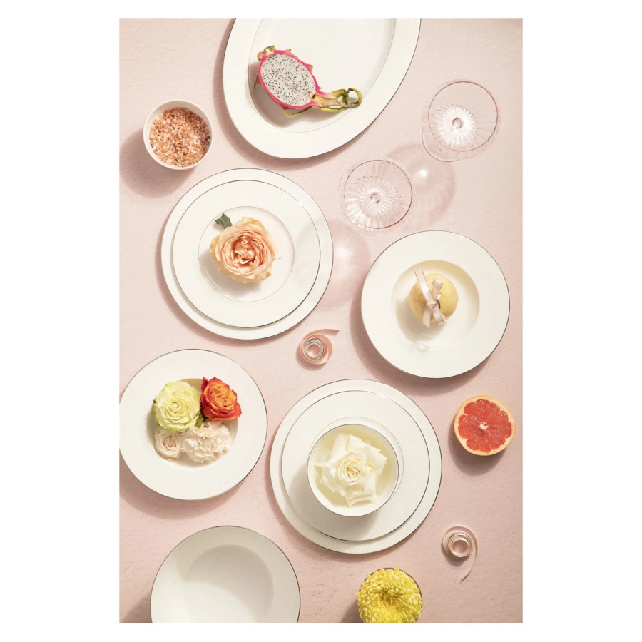 Салатник Narumi Аврора жемчуг 23 см, фарфор костяной