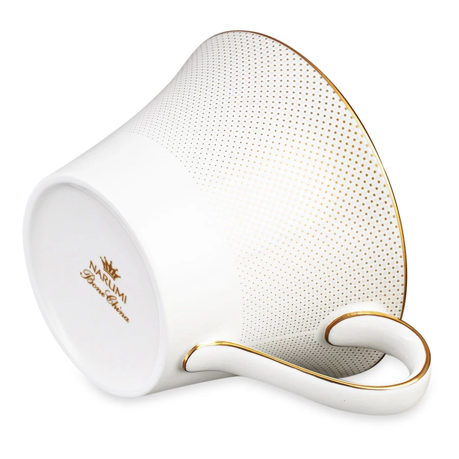 Чашка чайная с блюдцем Narumi Золотая паутина 270 мл, фарфор костяной