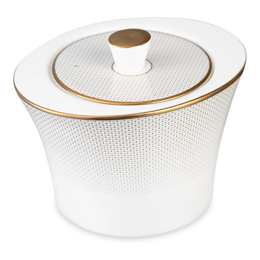 Сахарница Narumi Золотая паутина 250 мл, фарфор костяной