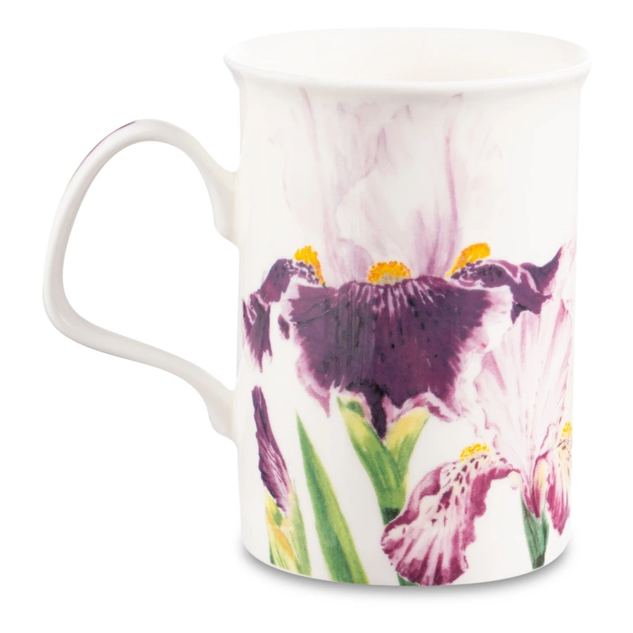 Кружка Roy Kirkham Ирис фиолетовый снизу Ланкастер 320 мл, фарфор костяной