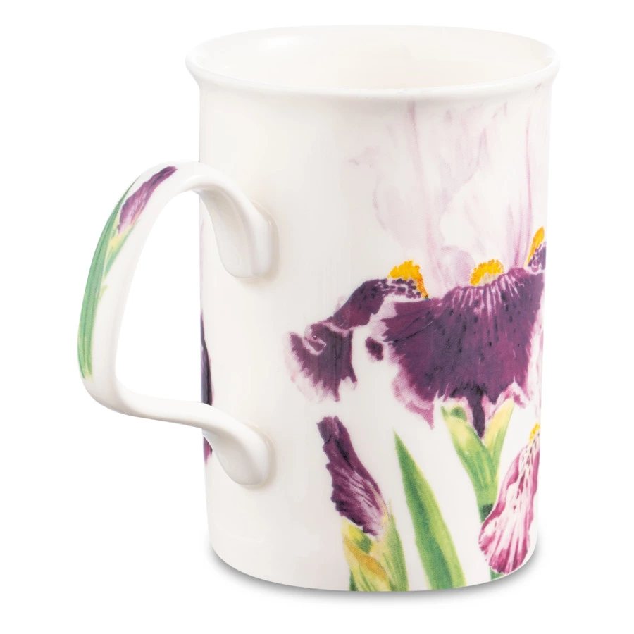 Кружка Roy Kirkham Ирис фиолетовый снизу Ланкастер 320 мл, фарфор костяной