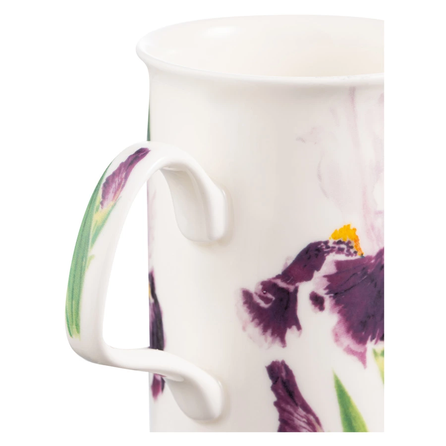 Кружка Roy Kirkham Ирис фиолетовый снизу Ланкастер 320 мл, фарфор костяной