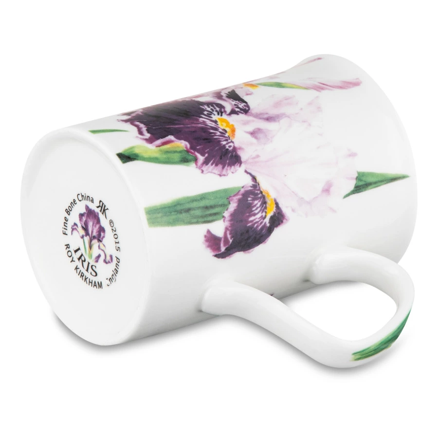 Кружка Roy Kirkham Ирис фиолетовый снизу Ланкастер 320 мл, фарфор костяной