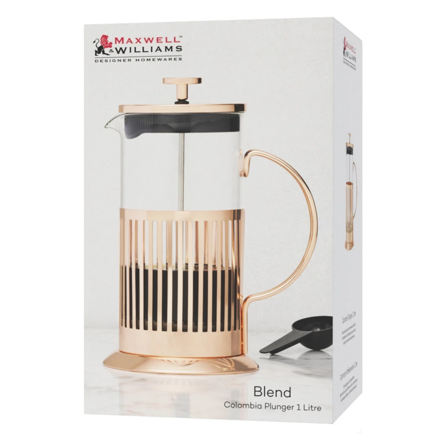 Френч-пресс Maxwell & Williams Blend Colombia 1 л, Сталь нержавеющая, розовое золото, п/к
