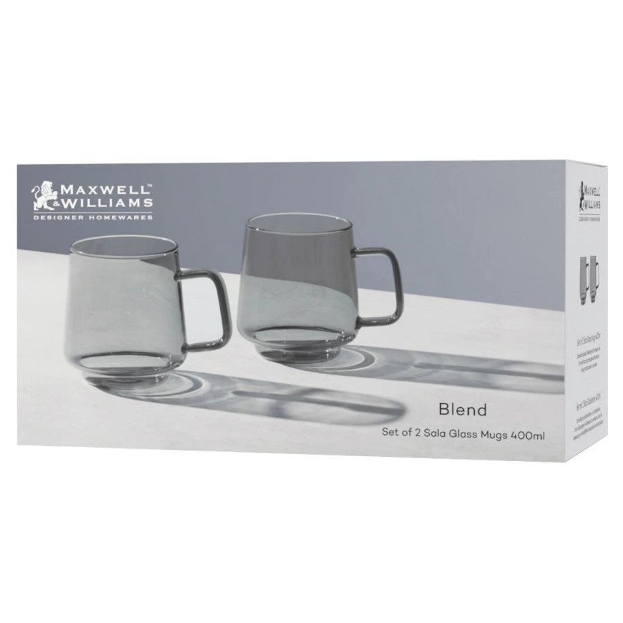 Набор кружек Maxwell & Williams Blend Sala 400 мл, 2 шт, стекло, серый, п/к