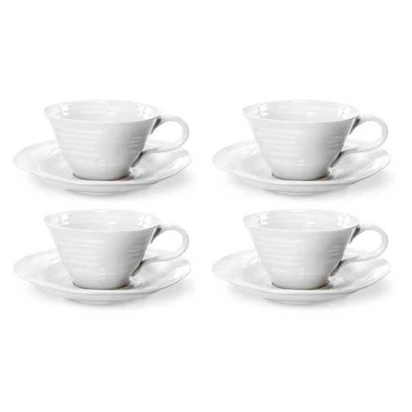 Набор чашек чайных с блюдцем Portmeirion Софи Конран для Портмейрион 300 мл, 4 шт, белый