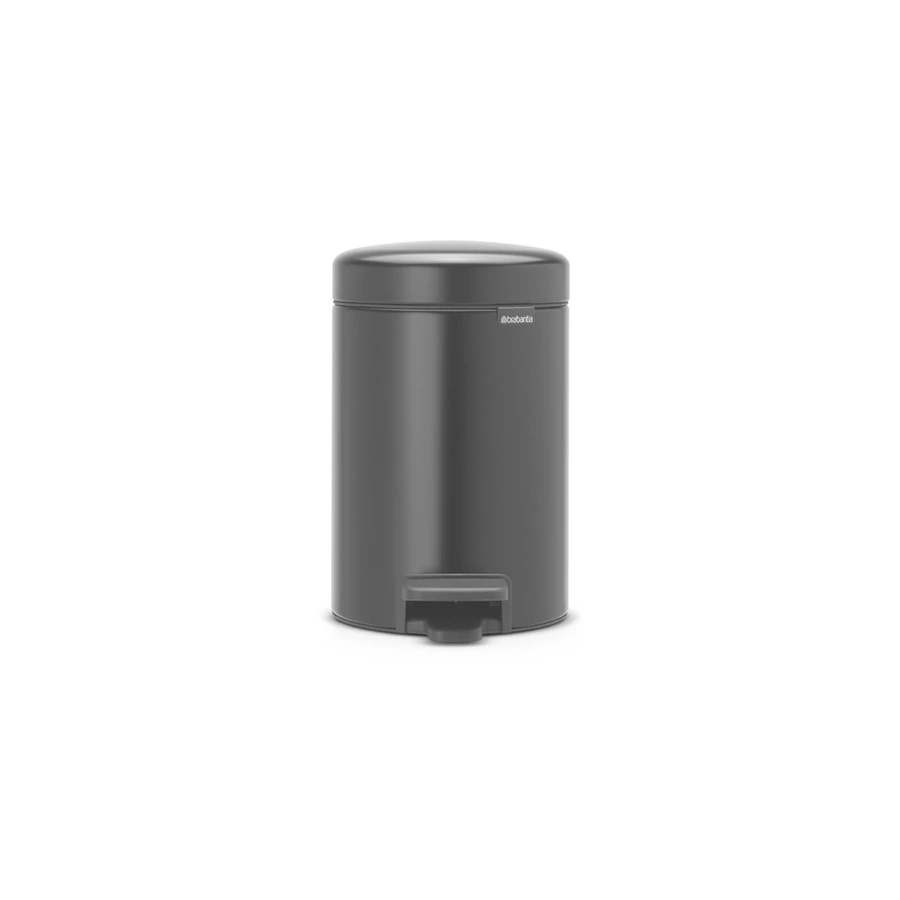 Ведро для мусора с педалью Brabantia NewIcon 3 л, черное, матовое