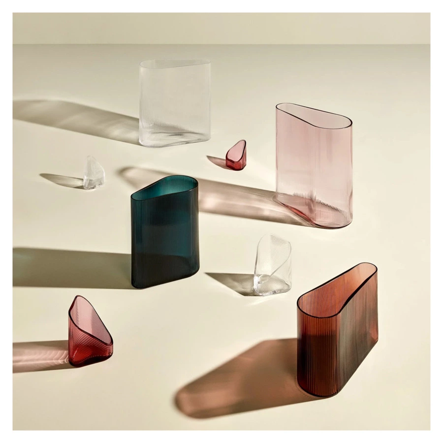 Ваза Nude Glass Туман 29 см, стекло хрустальное, розовая