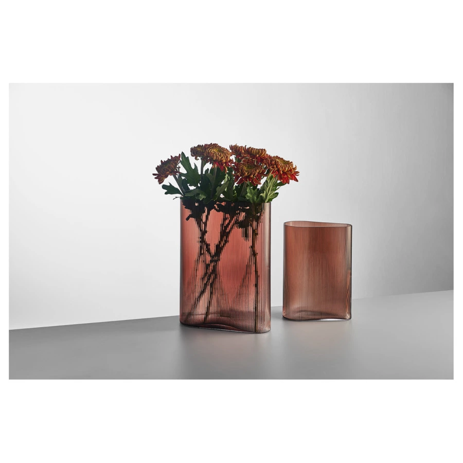 Ваза Nude Glass Туман 29 см, стекло хрустальное, розовая