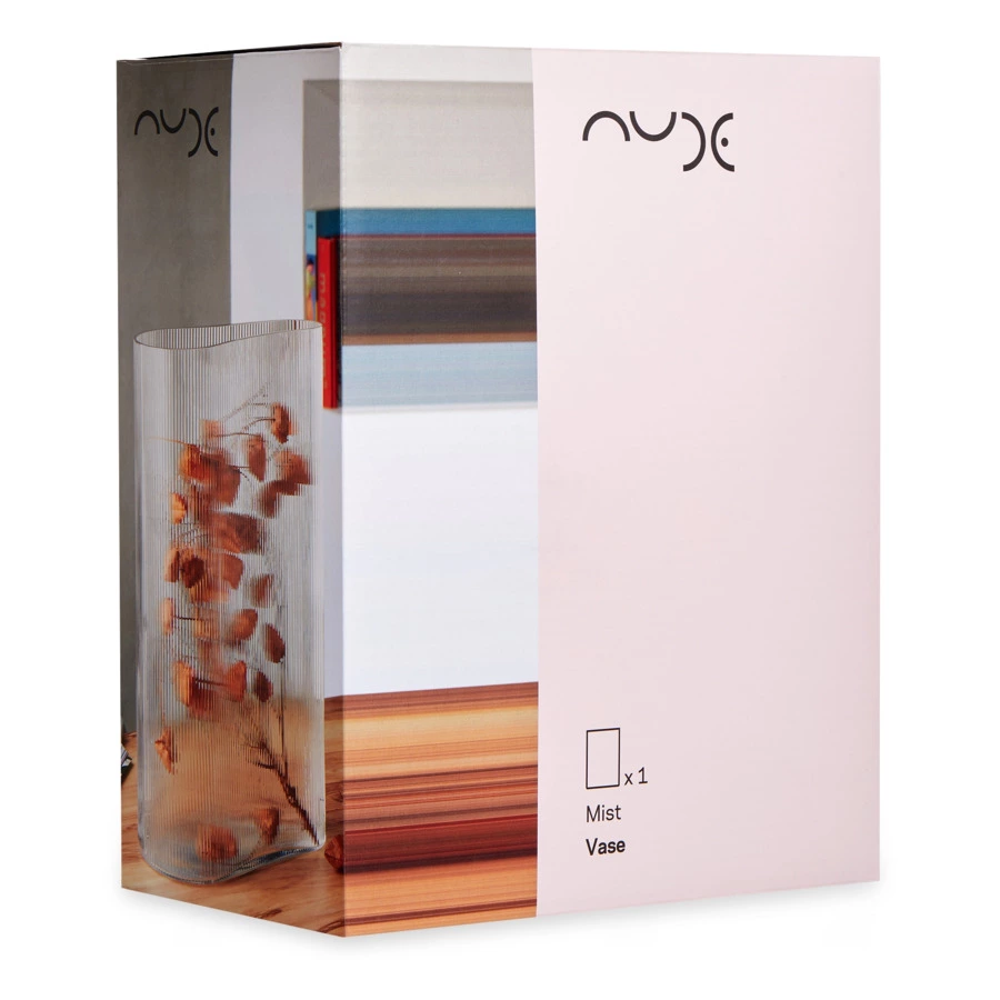 Ваза Nude Glass Туман 29 см, стекло хрустальное, розовая