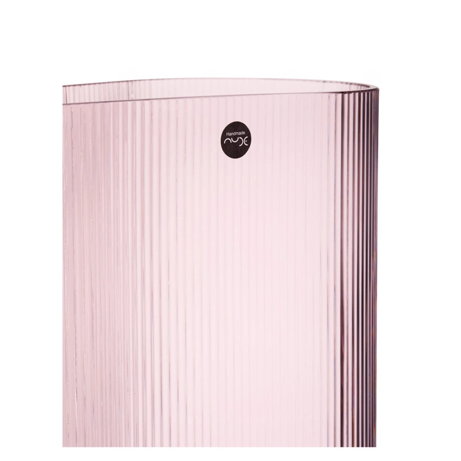 Ваза Nude Glass Туман 29 см, стекло хрустальное, розовая