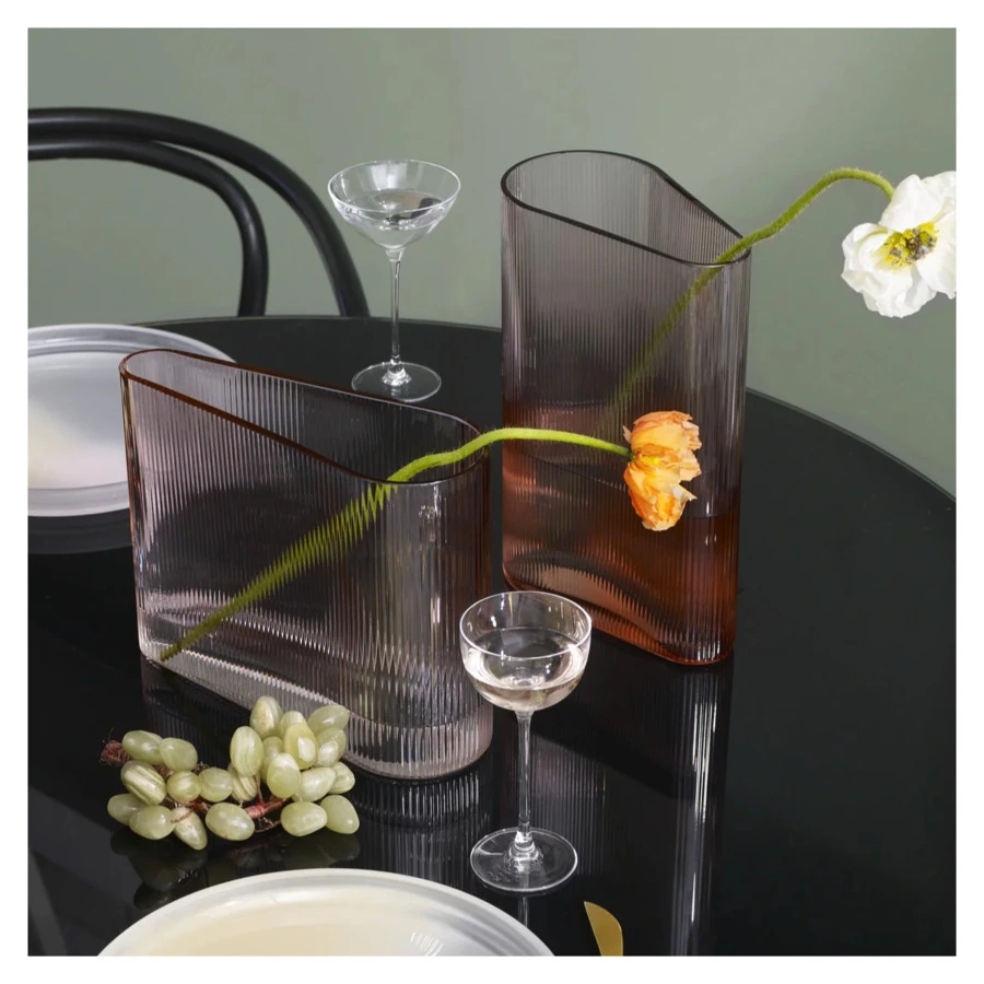 Ваза Nude Glass Туман 29 см, стекло хрустальное, розовая